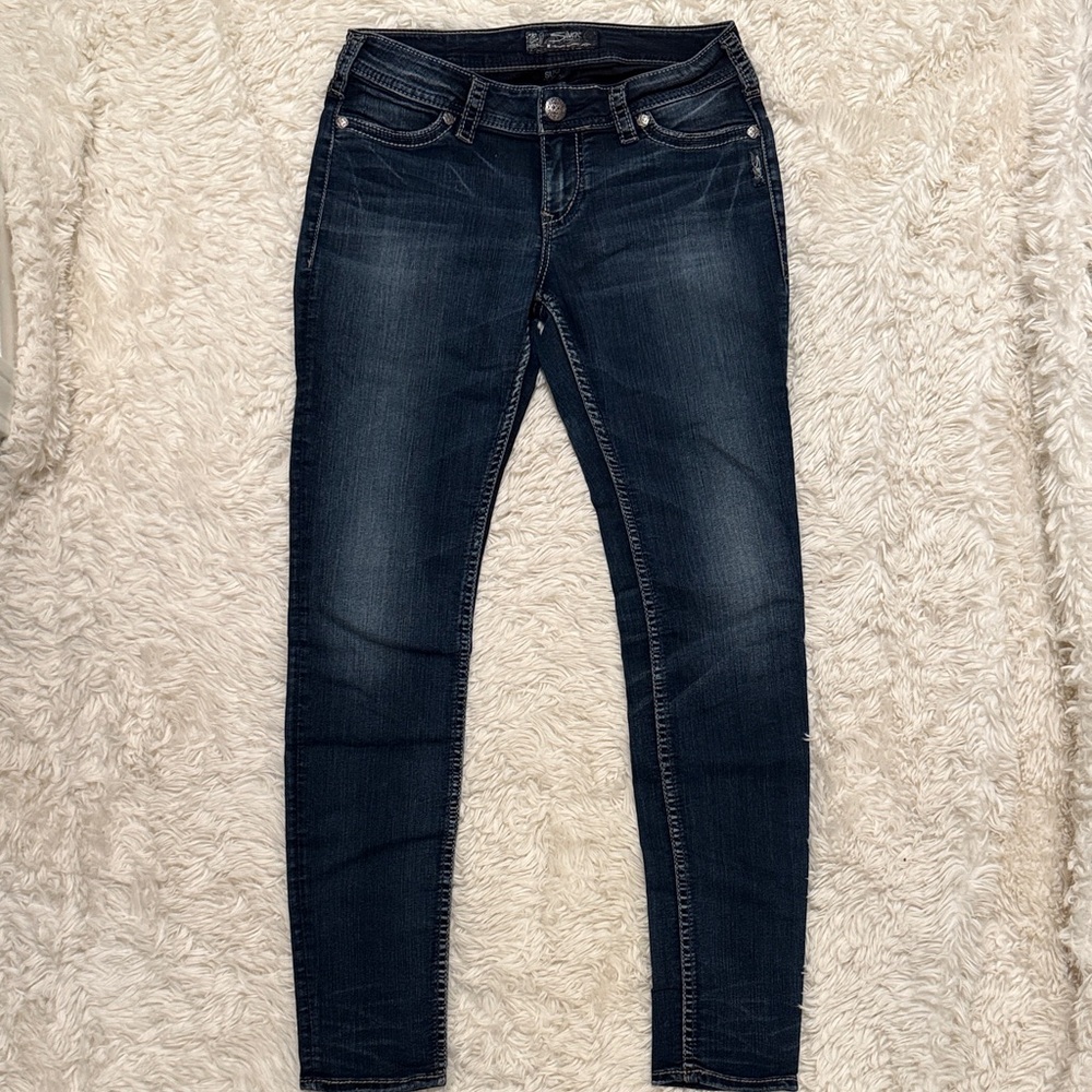 Silver Dark Blue Women's Jeans